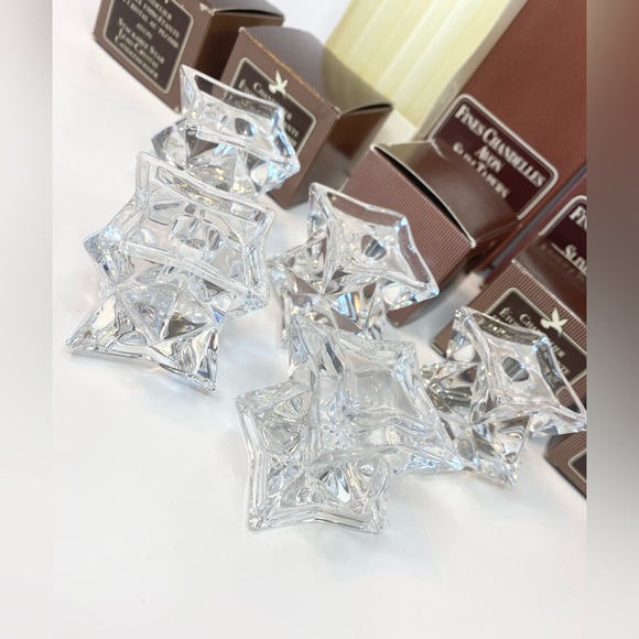 Slim Taper Candle Crystal Lead Cut Vintage Avon Candle Holders Unopened Stacking - Picture 2 of 8